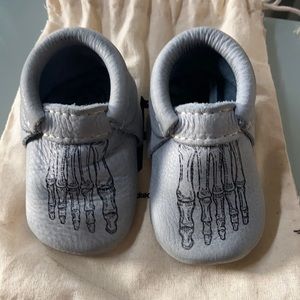 Freshly picked grey Halloween moccs.